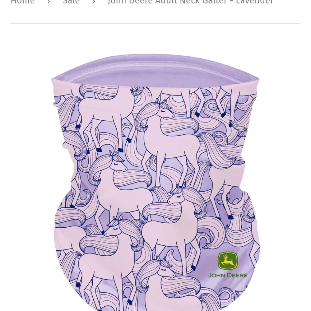 John Deere Purple Unicorn Adult Neck Gaiter